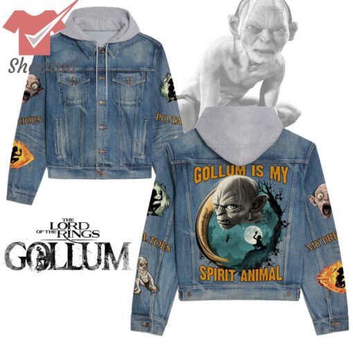LOTR Gollum Is My Spirit Animal Hooded Denim Jacket