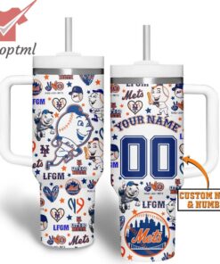 New York Mets Custom Name And Number Stanley Cup Tumbler