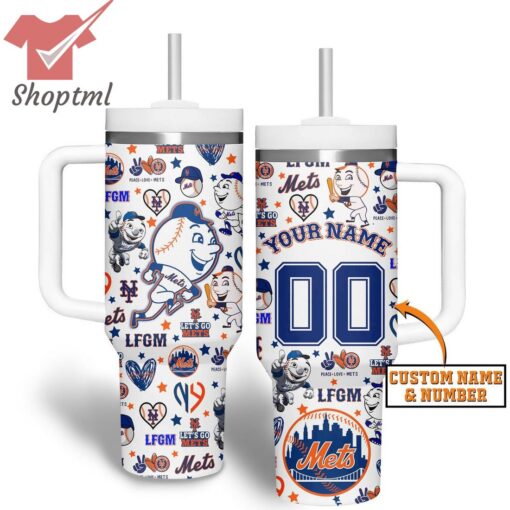 New York Mets Custom Name And Number Stanley Cup Tumbler