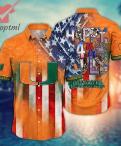 Miami Hurricanes NCAA 4th of july hawaiian shirt