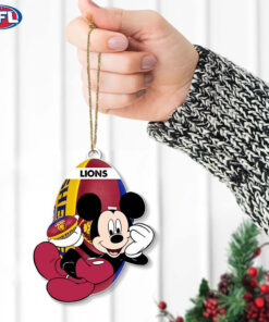 Brisbane Lions AFL Mickey Mouse Christmas Ornament