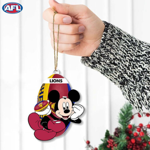 Brisbane Lions AFL Mickey Mouse Christmas Ornament