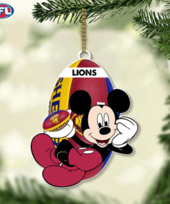 Western Bulldogs AFL Mickey Mouse Christmas Ornament