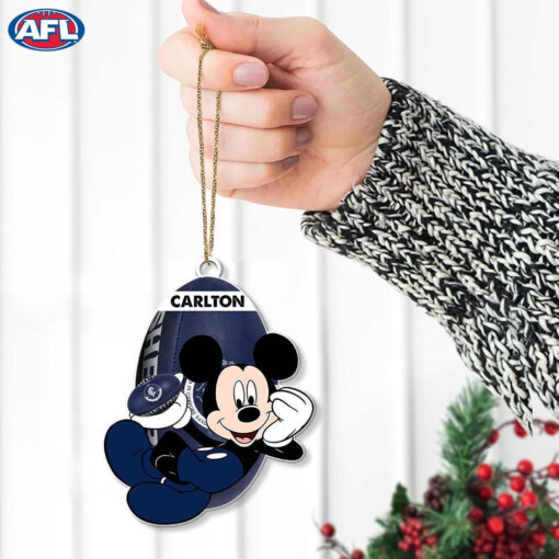 Carlton Football Club AFL Mickey Mouse Christmas Ornament