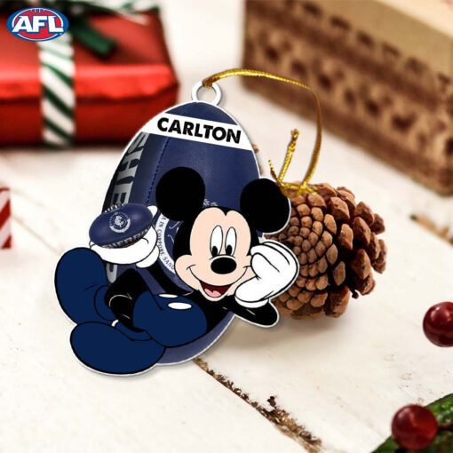 Carlton Football Club AFL Mickey Mouse Christmas Ornament