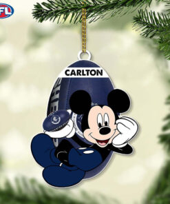 Carlton Football Club AFL Mickey Mouse Christmas Ornament