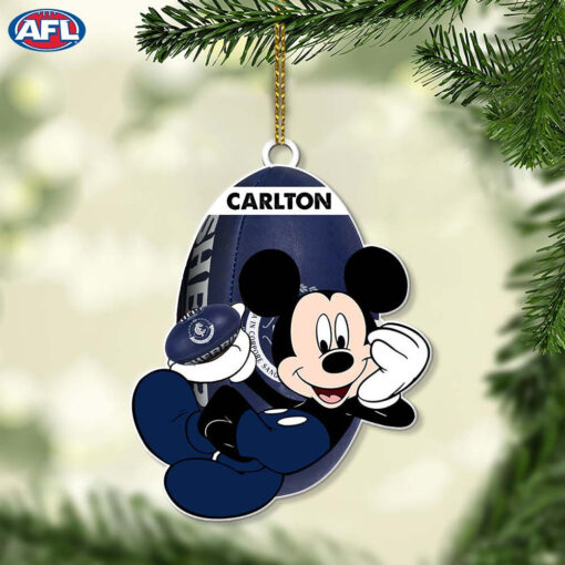 Carlton Football Club AFL Mickey Mouse Christmas Ornament