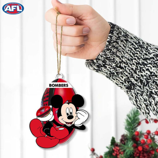 Essendon Football Club Bombers AFL Mickey Mouse Christmas Ornament