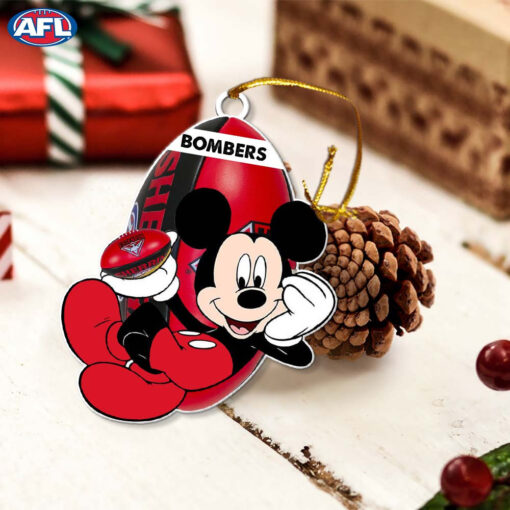 Essendon Football Club Bombers AFL Mickey Mouse Christmas Ornament