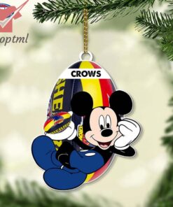 Adelaide Football Club Crows AFL Mickey Mouse Christmas Ornament