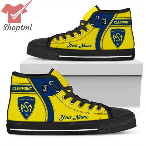 ASM Clermont Auvergne Personalized High Top Canvas Shoes