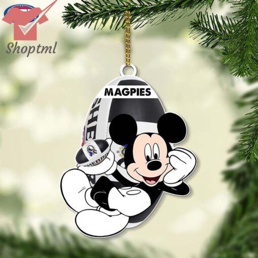 Collingwood Football Club Magpies AFL Mickey Mouse Christmas Ornament