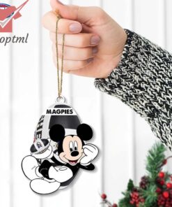 Collingwood Football Club Magpies AFL Mickey Mouse Christmas Ornament