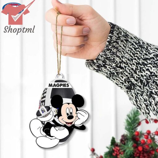 Collingwood Football Club Magpies AFL Mickey Mouse Christmas Ornament