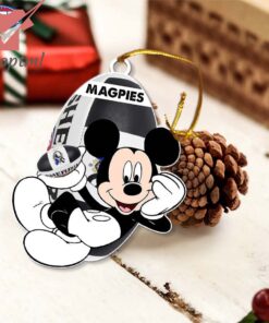 collingwood football club magpies afl mickey mouse christmas ornament 3 eOaG3