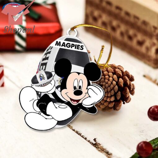 Collingwood Football Club Magpies AFL Mickey Mouse Christmas Ornament