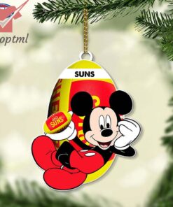 Gold Coast Suns AFL Mickey Mouse Christmas Ornament