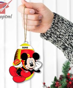 Gold Coast Suns AFL Mickey Mouse Christmas Ornament