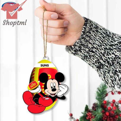 Gold Coast Suns AFL Mickey Mouse Christmas Ornament