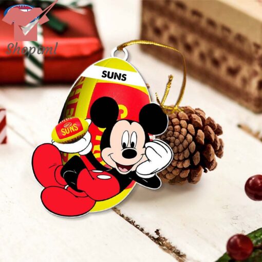 Gold Coast Suns AFL Mickey Mouse Christmas Ornament