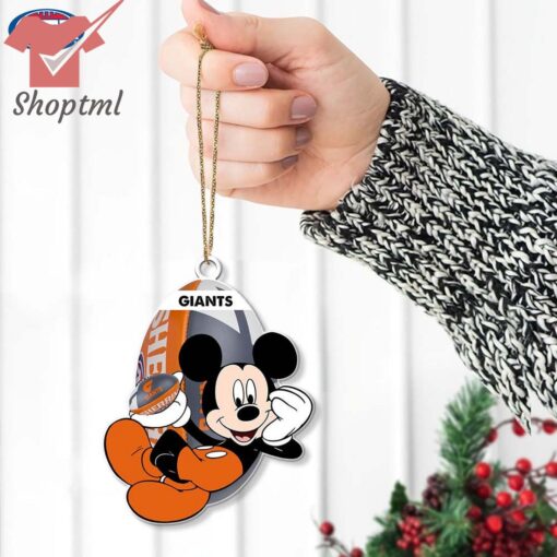 GWS GIANTS AFL Mickey Mouse Christmas Ornament