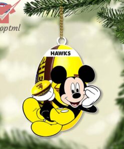 Richmond Football Club Tiger AFL Mickey Mouse Christmas Ornament