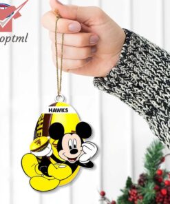 Hawthorn Football Club Hawks AFL Mickey Mouse Christmas Ornament