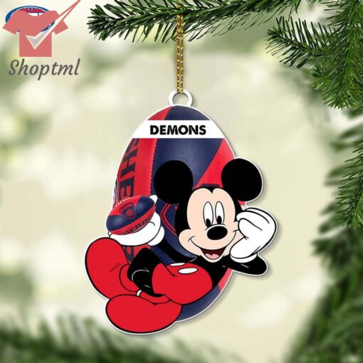 Melbourne Football Club Demons AFL Mickey Mouse Christmas Ornament