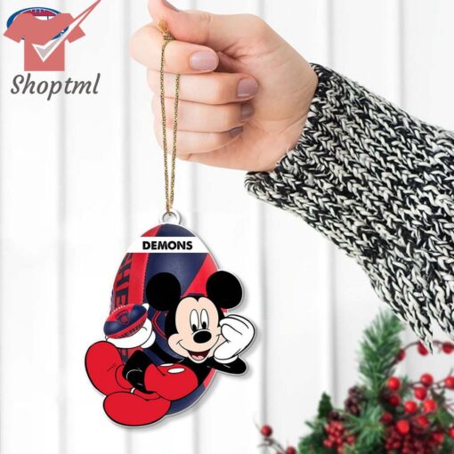 Melbourne Football Club Demons AFL Mickey Mouse Christmas Ornament