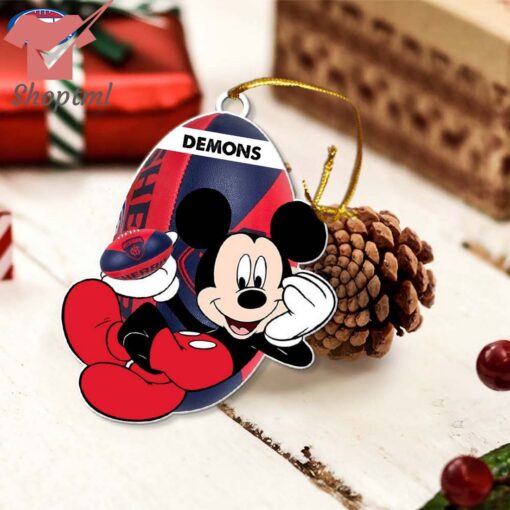 Melbourne Football Club Demons AFL Mickey Mouse Christmas Ornament