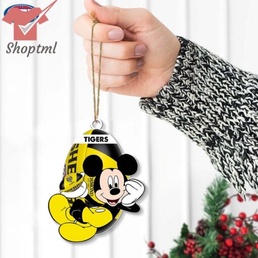 Richmond Football Club Tiger AFL Mickey Mouse Christmas Ornament