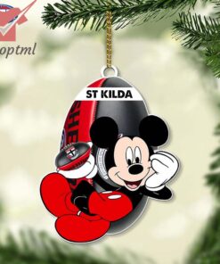 St Kilda AFL Mickey Mouse Christmas Ornament