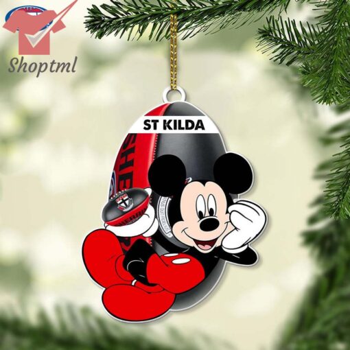 St Kilda AFL Mickey Mouse Christmas Ornament