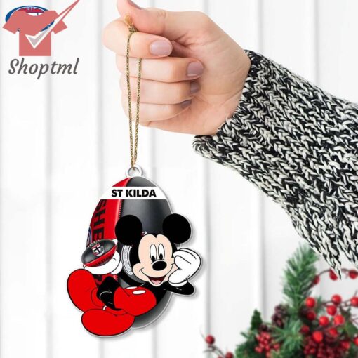 St Kilda AFL Mickey Mouse Christmas Ornament