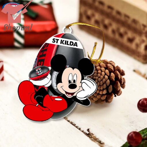 St Kilda AFL Mickey Mouse Christmas Ornament