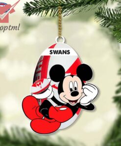 Melbourne Football Club Demons AFL Mickey Mouse Christmas Ornament