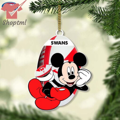 Sydney Swans AFL Mickey Mouse Christmas Ornament