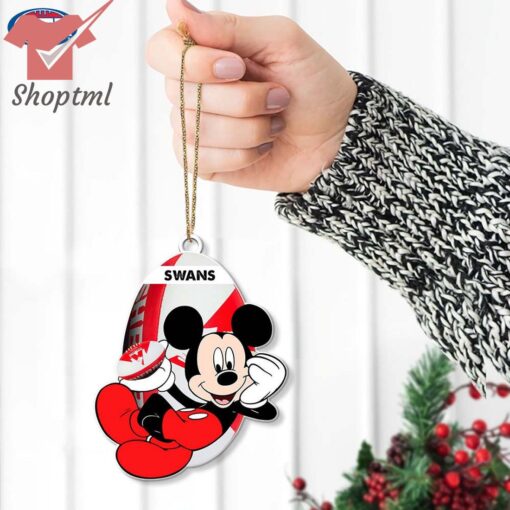 Sydney Swans AFL Mickey Mouse Christmas Ornament