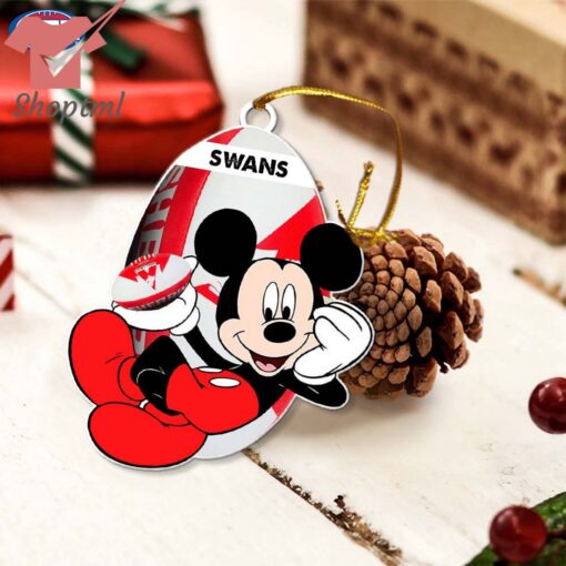 Sydney Swans AFL Mickey Mouse Christmas Ornament