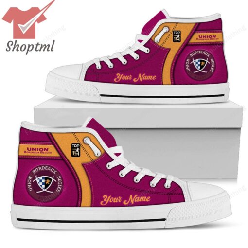 Union Bordeaux Begles Personalized High Top Canvas Shoes