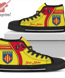 USA Perpignan Personalized High Top Canvas Shoes