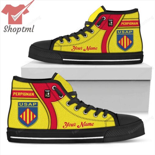 USA Perpignan Personalized High Top Canvas Shoes