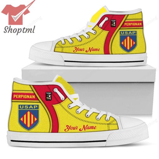 USA Perpignan Personalized High Top Canvas Shoes