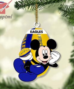 West Coast Eagles AFL Mickey Mouse Christmas Ornament