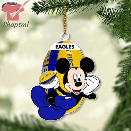 West Coast Eagles AFL Mickey Mouse Christmas Ornament