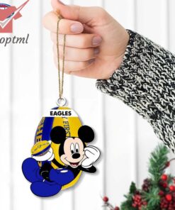 West Coast Eagles AFL Mickey Mouse Christmas Ornament