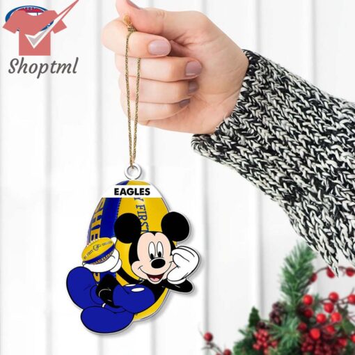 West Coast Eagles AFL Mickey Mouse Christmas Ornament