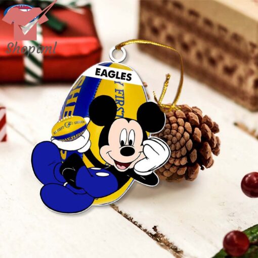 West Coast Eagles AFL Mickey Mouse Christmas Ornament