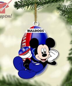 Richmond Football Club Tiger AFL Mickey Mouse Christmas Ornament