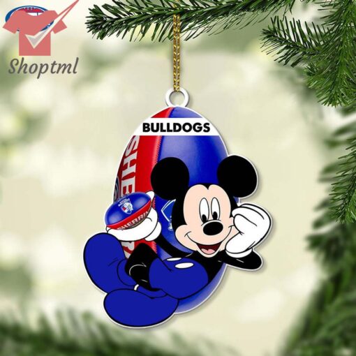 Western Bulldogs AFL Mickey Mouse Christmas Ornament